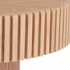 31.49'' Round Wood Coffee Table for Living Room, Modern Handcraft Drum Coffee Table, Circle Wooden Coffee Table for Small Space Apartment ASH.(Same Sku:W876P243948) - Grand Goldman Shop