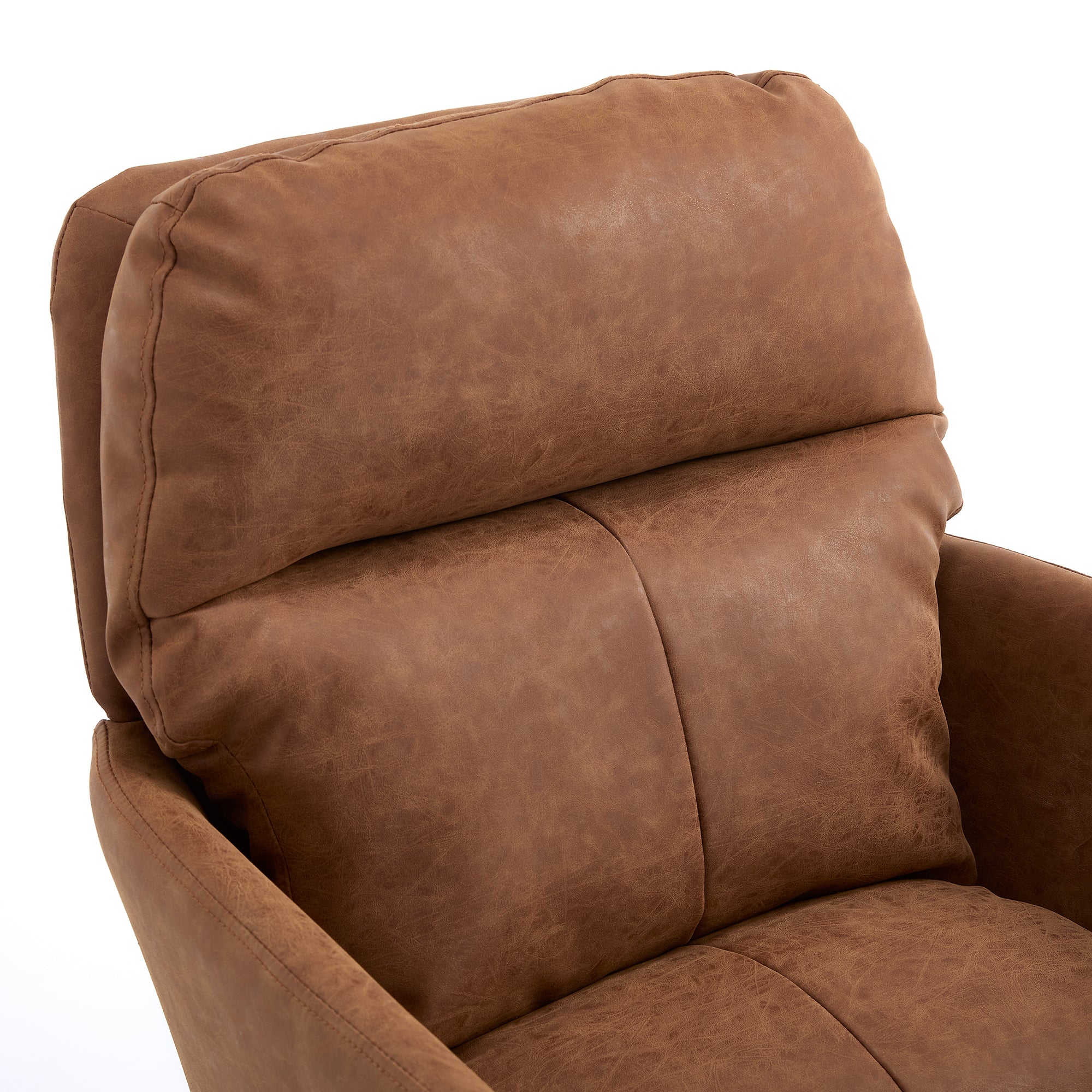 Brown PU Leather Office Chair with Adjustable Height, Suitable for Home and Office Use - Grand Goldman