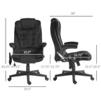 HOMCOM 6 Point Vibrating Massage Office Chair with Heat, Velvet High Back Executive Office Chair with Reclining Backrest, Pad
