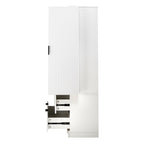 72' Modern Fluted Kitchen Pantry Cabinet with 2 Large Drawers & 8-Door Spice Rack, White MDF Freestanding Storage Organizer for Bathroom, Dining Room, Office, Entryway - Grand Goldman Shop