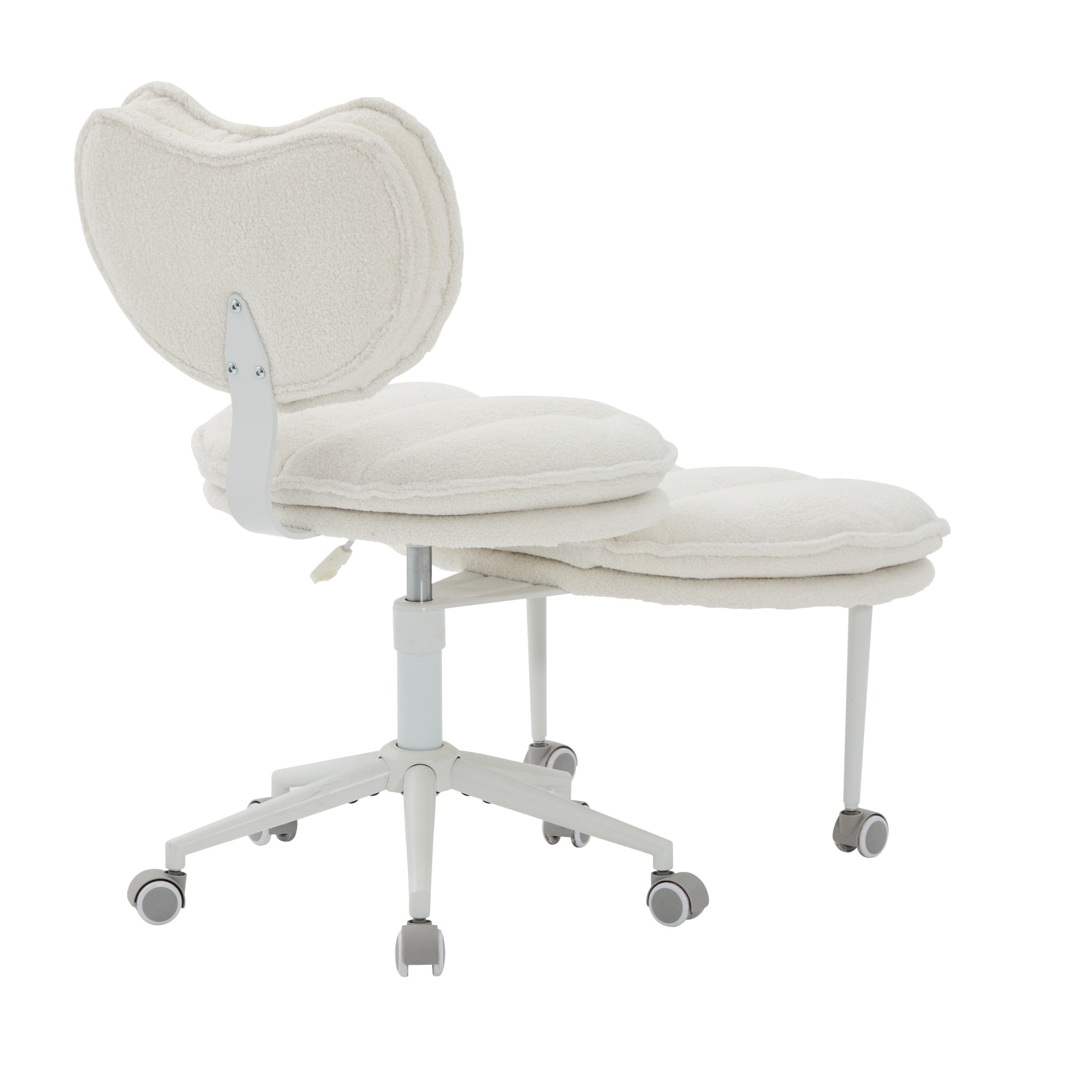 Meditation Chair Plus, Teddy Fleece Double-Layer Padding Cross Legged Rolling Chair for ADHD, Criss Cross Desk Chair with Lum