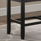 Biony Fabric Counter Height Dining Bench with Nailhead Trim, Grey - Grand Goldman Shop