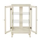 2 Doors Curio Cabinet with Tempered Glass Doors, Curio Cabinets with Mirrored Back Panel and Adjustable Shelves, Lighted Display Cabinet for Home, Office Light Bulb Included White - Grand Goldman Shop