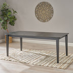 Farmhouse Charm Dining Table with Square Leg Black Solid Wood and MDF 76x35.5 inches - Grand Goldman Shop