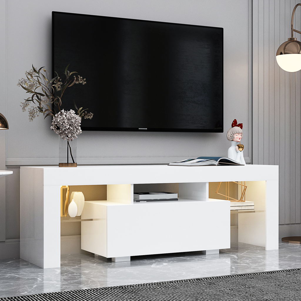 Entertainment TV Stand, Large TV Stand TV Base Stand with LED Light TV Cabinet. - Grand Goldman Shop