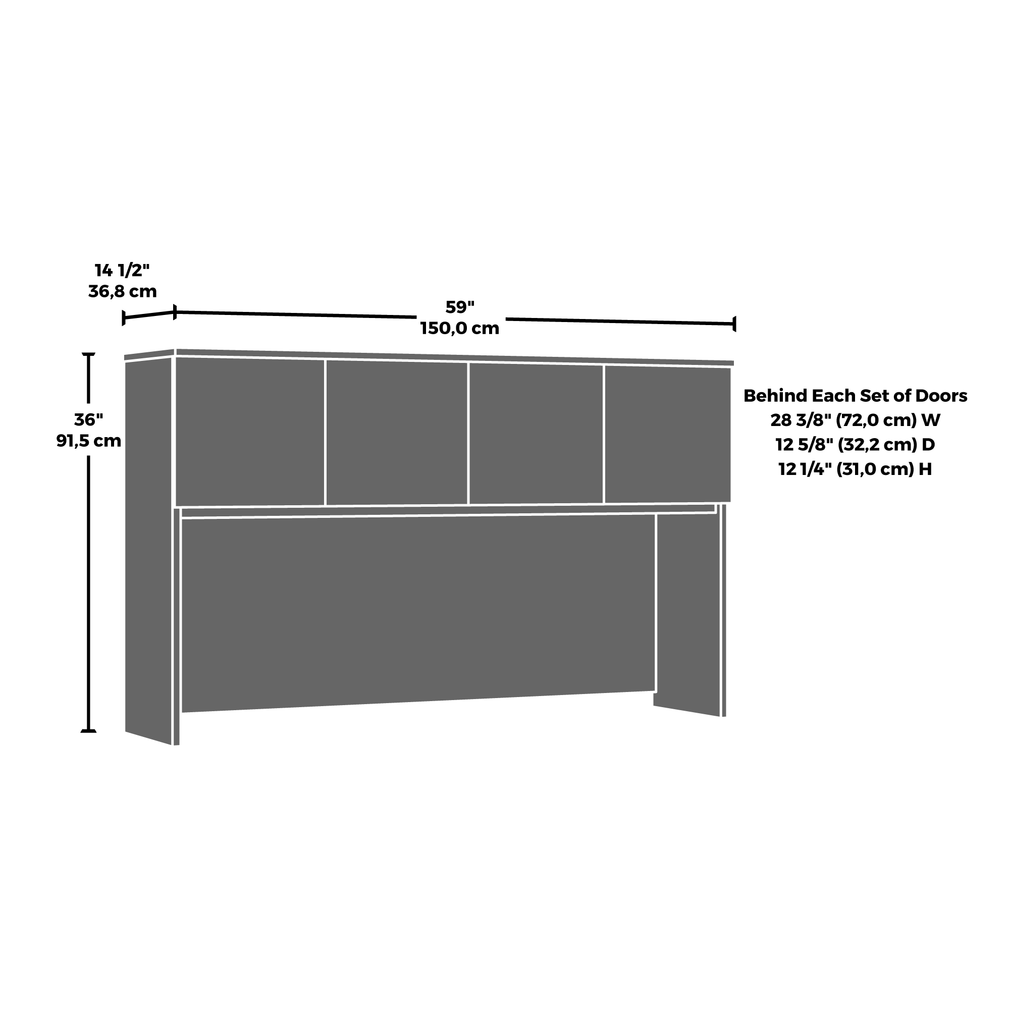 60' x 30' Hutch, Red finish - Shop Quality Furniture at Grand Goldman