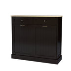 Two Drawers and Two-Compartment Tilt-Out Trash Cabinet Kitchen Trash Cabinet-Black - Grand Goldman Shop