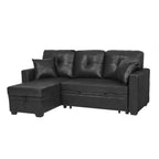 Sleeper Sofa, Sectional with Pull-Out Bed, Reversible Chaise, Storage Sectional, Foil Fabric, Small Space Solution, Convertible Sofa Bed - Grand Goldman Shop