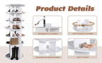 6-Tier Spinning Shoe Rack, Free Standing 360° Revolving Shoe Organizer,white - Grand Goldman Shop