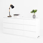 9 Drawer Dresser with No Handle Design, Modern White Matte Wood Dresser for Bedroom, Storage Chest of Drawers for Living Room, Hallway, Entryway - Grand Goldman Shop