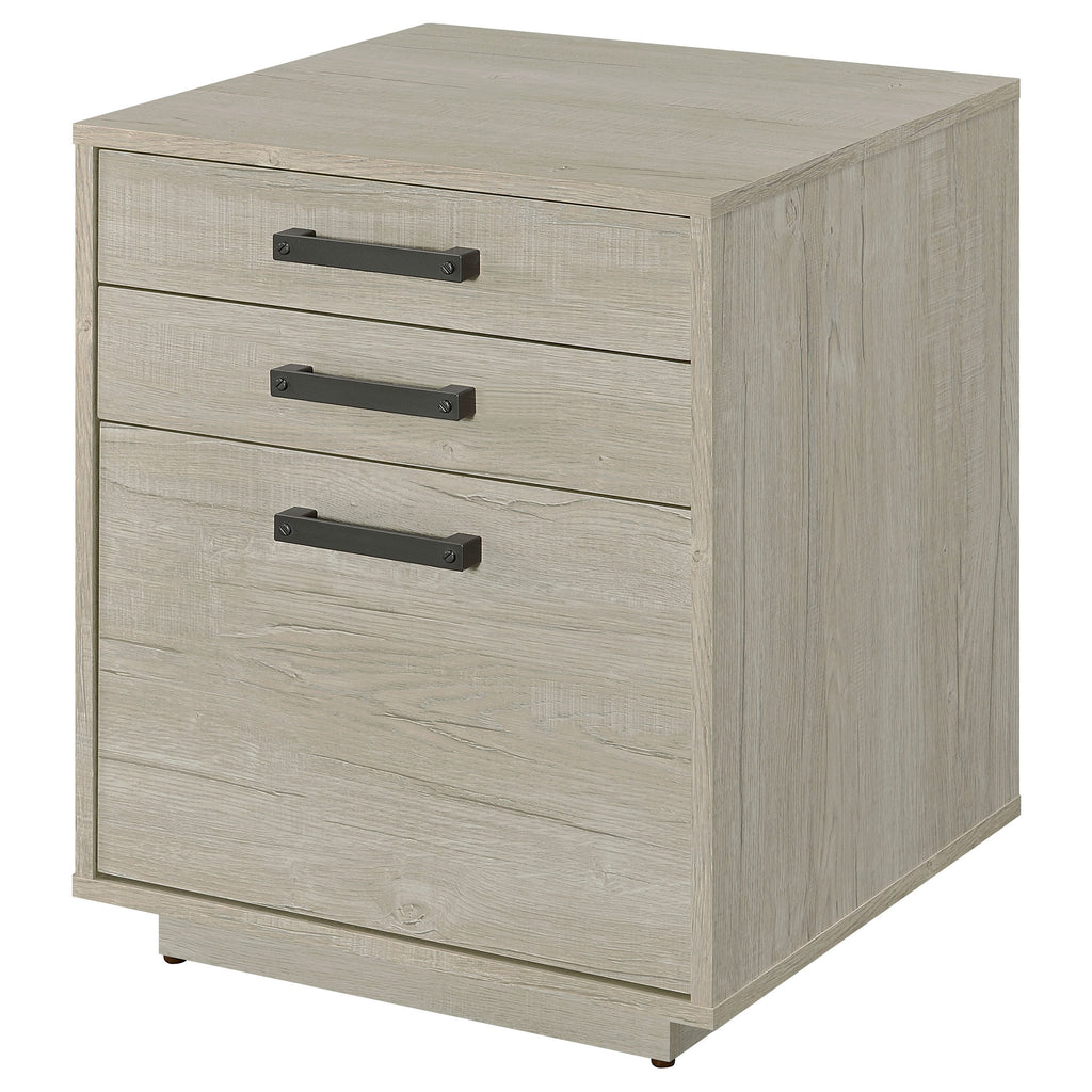 Loomis Whitewashed Grey 3-Drawer Home Office File Cabinet in White+Gray with MDF Construction, 19.75 x 19.75 x 25 inches - Gr
