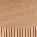 31.49'' Round Wood Coffee Table for Living Room, Modern Handcraft Drum Coffee Table, Circle Wooden Coffee Table for Small Space Apartment ASH.(Same Sku:W876P243948) - Grand Goldman Shop