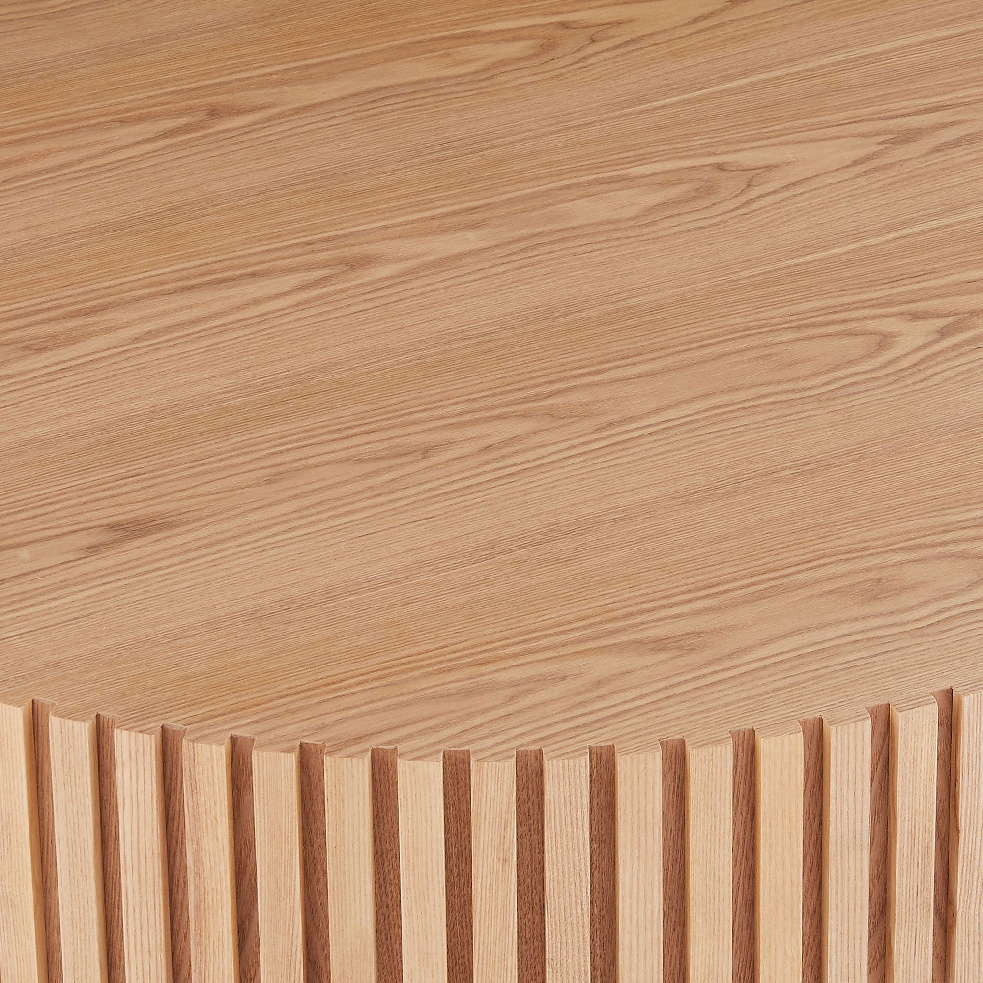Natural Wood Coffee Table 39.37 MDF coffee table Modern Handcraft Drum Coffee Table  Circle Coffee Table for Living Room,ASH - Grand Goldman Shop
