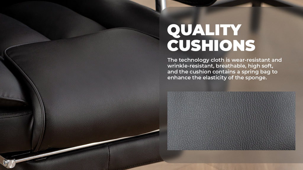 Office Chair, Big and Tall Executive Office Chair with Footrest, Leather Computer Chair, Ergonomic Reclining Chair High Back,