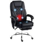 Vinsetto Executive Massage Office Chair, Heated Computer Desk Chair with Adjustable Height and Footrest, Black - Grand Goldma