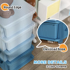Qaba 4 Tier Kids Storage Unit, 4 Drawer Chest Toy Organizer Plastic Bins for Kids Bedroom Nursery Kindergarten Living Room fo