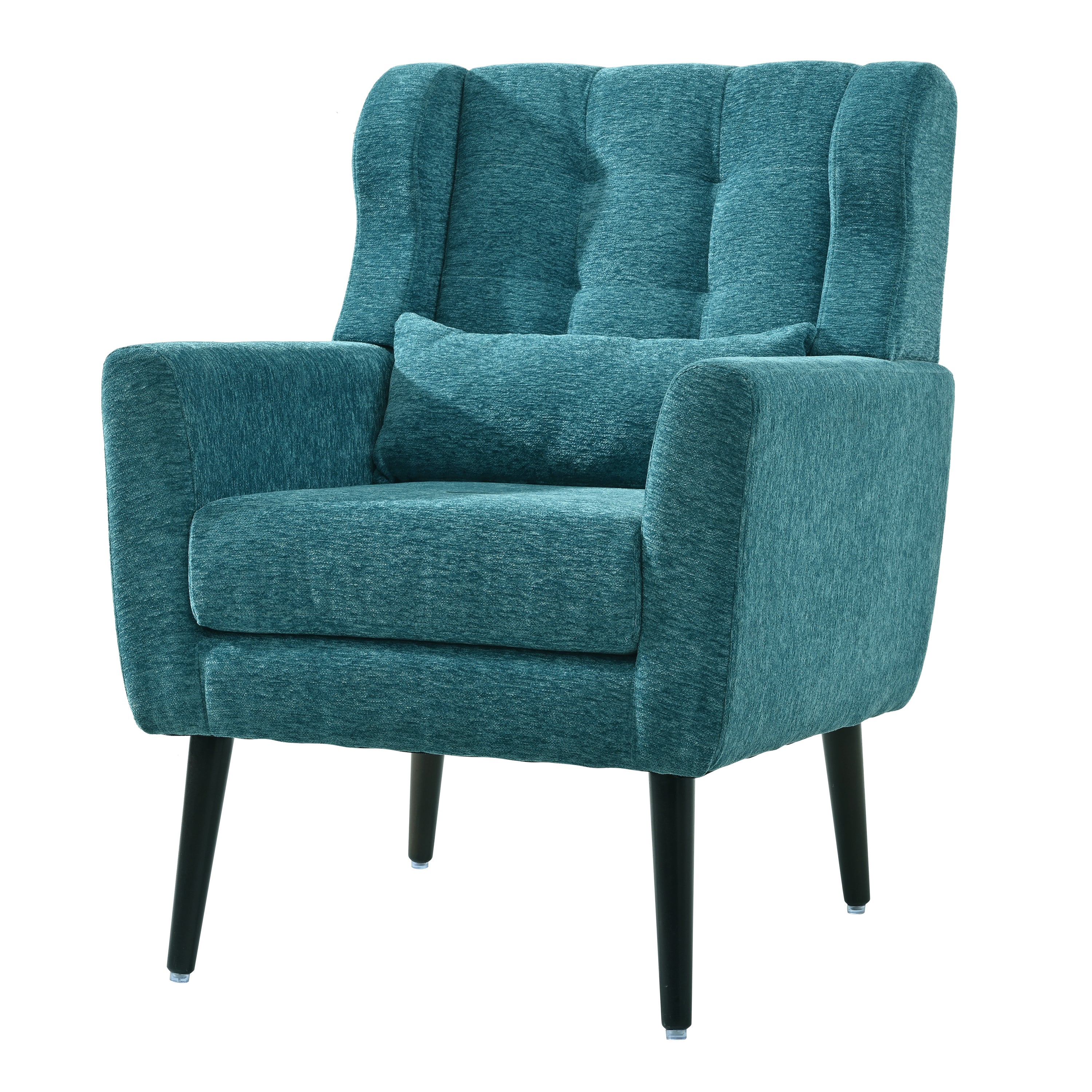 Modern Accent Chair Upholstered Foam Filled Living Room Chairs Comfy Reading Chair Mid Century Modern Chair with Chenille Fabric Lounge Arm Chairs Armchair for Living Room Bedroom (Teal) - Grand Goldman Shop