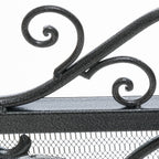 Darcie Wrought Iron Fireplace Screen with Intricate Detailing, Black Finish, Victorian Inspired Design, 10' D x 44' W x 35.5' H - Grand Goldman Shop