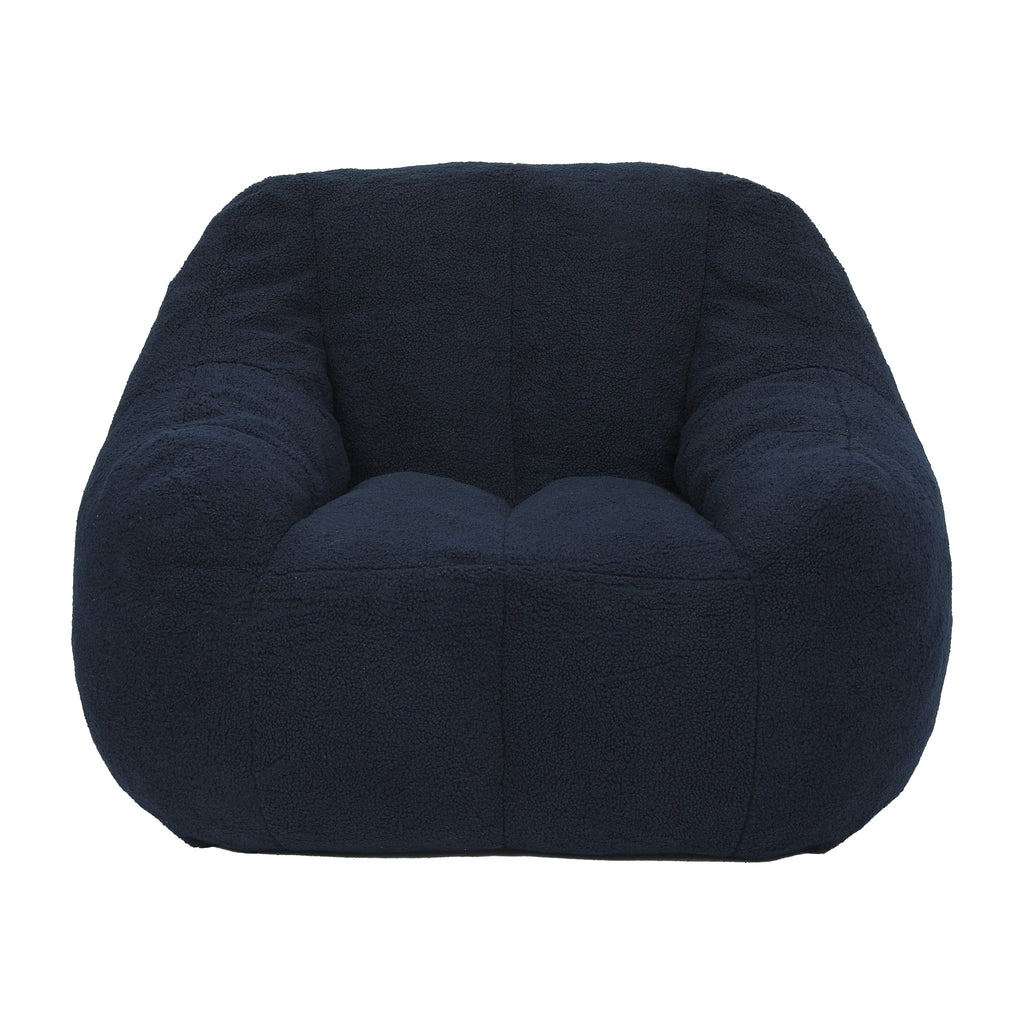 Comfy Bean Bag Chair with Memory Foam Filler – Tufted Soft Stuffed Bean Bag Sofa for Dorm, Apartment, or Living Room – Dark Blue - Grand Goldman Shop