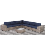 Stylish Rattan Wicker 6-Person Seating Group with Sunbrella Cushions for Outdoor Entertaining