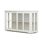 Kitchen Storage Stand Cupboard With Glass Door-White - Grand Goldman Shop