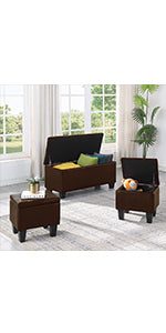 [VIDEO] Large Storage Ottoman Bench Set, 3 in 1 Combination Ottoman, Tufted Ottoman Linen Bench for Living Room, Entryway, Hallway, Bedroom Support 250lbs - Grand Goldman Shop