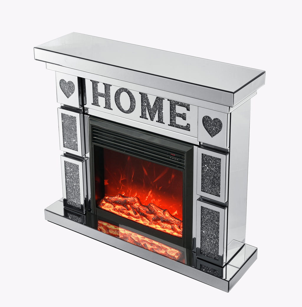 W 46' X D 12.6 X H 41 ' Acrylic diamond mirror fireplace cabinet, TV fireplace cabinet - Grand Goldman Shop