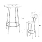 Bar table, equipped with 2 bar stools , with backrest and partition - Grand Goldman Shop