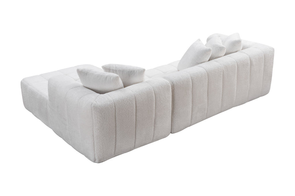 107.9'Cloud Modular Sectional Sofa Couch with L-Shape Chaise,Modern Minimalist Upholstered Couches for Living Room Bedroom,Deep Seat Corner Couch,No Assembly Required - Grand Goldman Shop