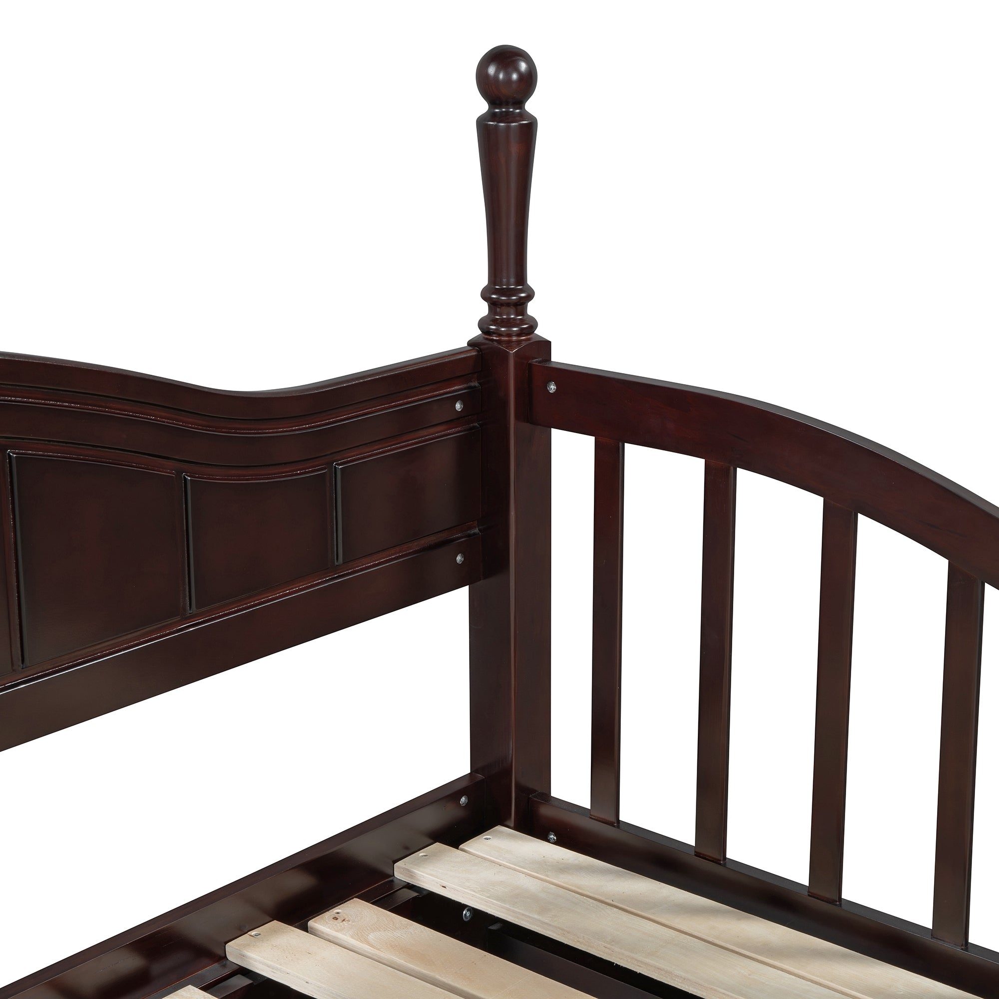 Wooden Twin Size Daybed with Twin Size Trundle, Extendable Daybed with Two Storage Drawers, Espresso(Expected Arrival Time:9.12) - Grand Goldman Shop