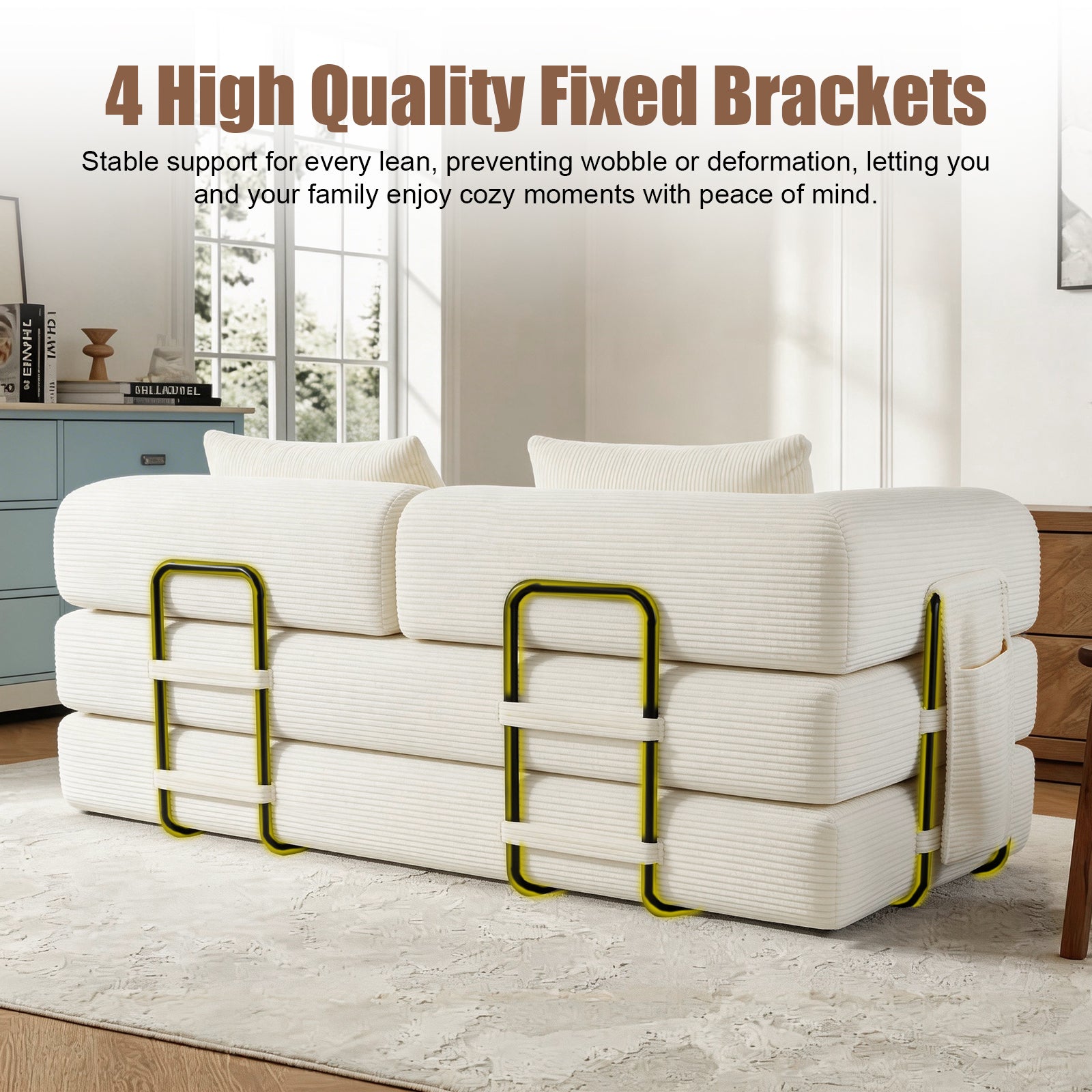 78 Inch Convertible Sleeper Sofa Bed, Futon Boneless Couch Lounge Loveseat with Pull Out Bed, No Assembly Required - Grand Goldman Shop