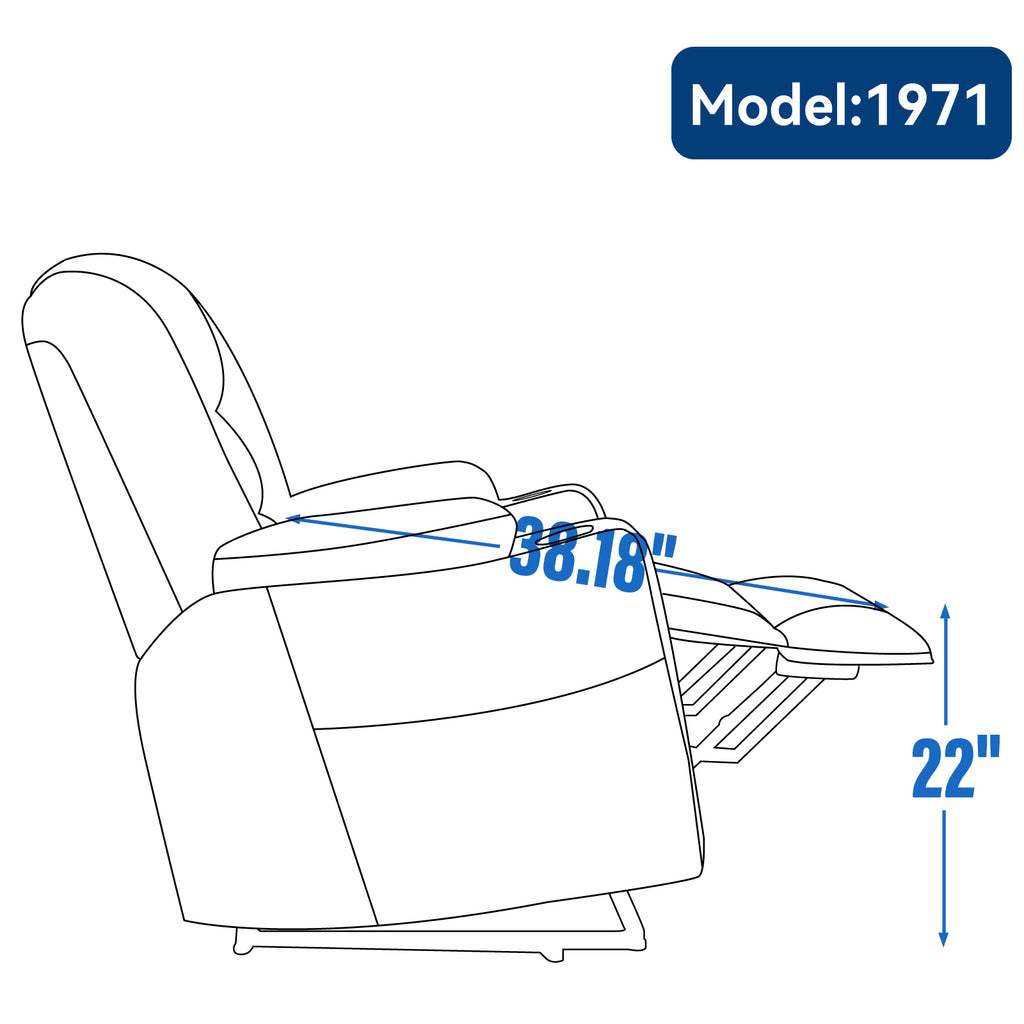 Power Lift Recliner Chair with Massage and Heat for Elderly, Overstuffed Wide Recliners, Heavy Duty Motion Mechanism with USB and Type C Ports, 2 Steel Cup Holders, Beige - Grand Goldman Shop