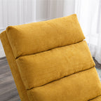 Ergonomic Linen Massage Chaise Lounge with Remote Control, Mustard Color, 5 Modes for Office, Living Room, Bedroom - Grand Goldman Shop