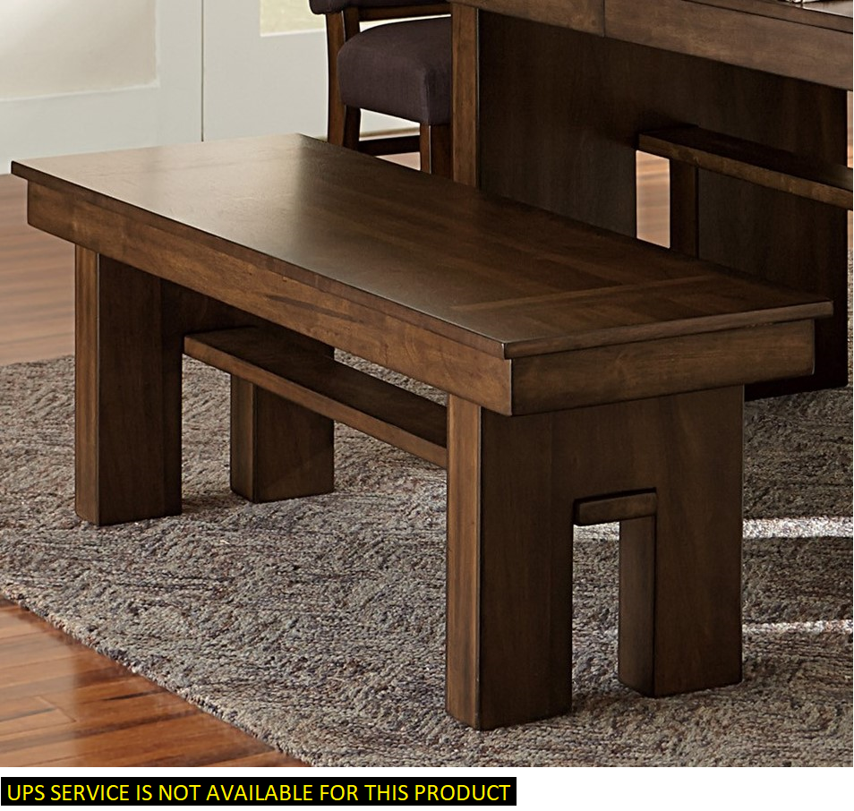 Transitional Walnut Finish Wooden Bench 1pc Casual Contemporary Dining Furniture - Grand Goldman Shop