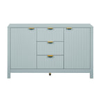 U_STYLE Sideboard with Wave Design - 3 Adjustable Shelves, 3 Drawers & Soft-Close Doors, Storage Console Table with Metal Handles, Suitable for Study, Hallway and Living Room, 3 Colors - Grand Goldman Shop