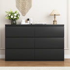 6 Drawer Storage Cabinet ,Dresser, Wood Storage Tower Clothes Organizer, Wide Chest of 6 Drawers, Large Storage Space for Bedroom, Hallway, Entryway Living Room - Grand Goldman Shop