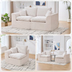 UNITED WE WIN Modular Sectional Sofa Cloud Couch,Comfy Cloud Modern Sofa,2 Seater with Cushion Covers Removable Furniture for Living Room Bedroom Apartments Dorms,No Assembly Required - Grand Goldman Shop