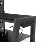 Wooden Storage TV Stand Black Tempered Glass Height Adjustable Universal Swivel Entertainment Center With Mount TV Stand,black - Grand Goldman Shop