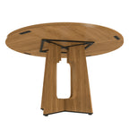 Round Dining Table for 4 - 47 Inch Farmhouse Kitchen Table, MDF Circle Table with Oak Finish, 300lb Weight Capacity, Easy Assembly for Dining Room, Kitchen, Living Room - Spiced Round Table - Grand Goldman Shop