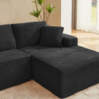 L-Shaped Cloud Sectional Sofa with Deep Seat,No Assembly Required,Modular Couches Sleeper for Living Room,Bedroom,Apartment,Black - Grand Goldman Shop