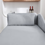 Grey Chaise Lounge Indoor, Velvet Lounge Chair for Bedroom with Storage & Pillow, Modern Upholstered Rolled Arm Chase Lounge for Sleeping with Nailhead Trim for Living Room Bedroom Office - Grand Goldman Shop