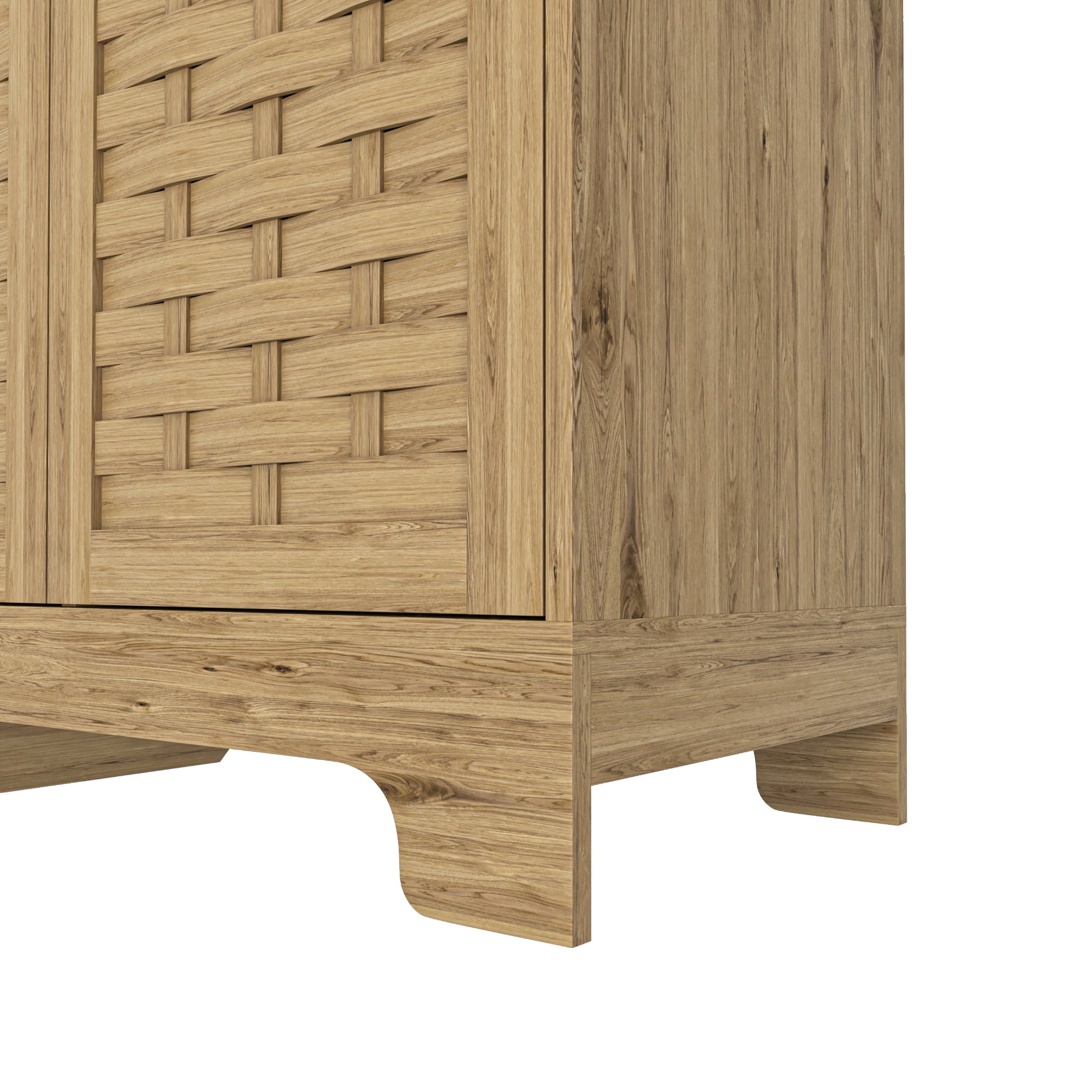 Storage Cabinet with 3 Doors, Wood Sideboard Buffet Storage with Adjustable Shelf, Anti-tip Kit Accent Cabinet for Living Room, Hallway, Entryway, Dining Room, Bedroom - Grand Goldman Shop