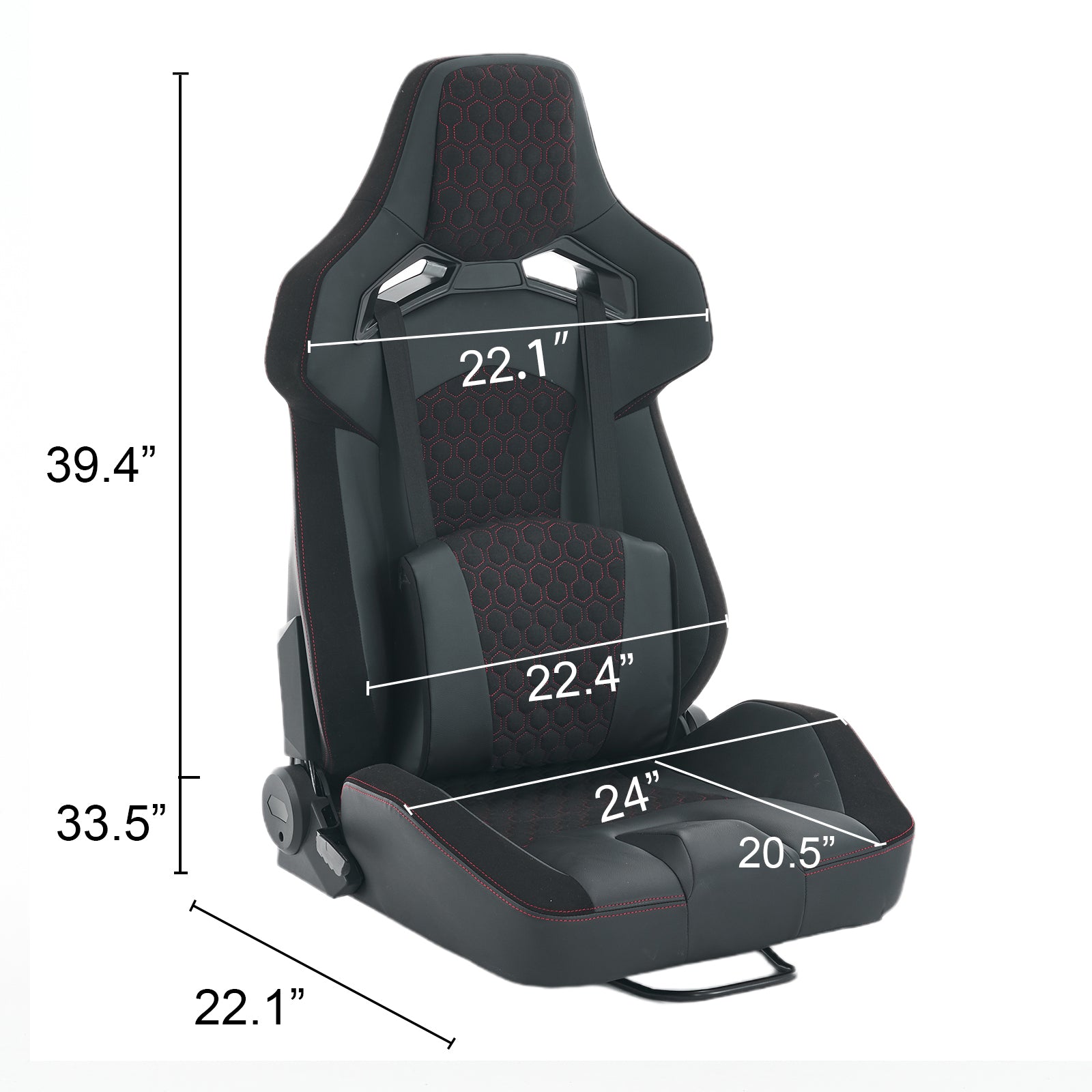 Universal PVC Bucket Style Reclinable Sport PU Leather Simulator Racing Seat with Adjustable Lock Slide - Grand Goldman