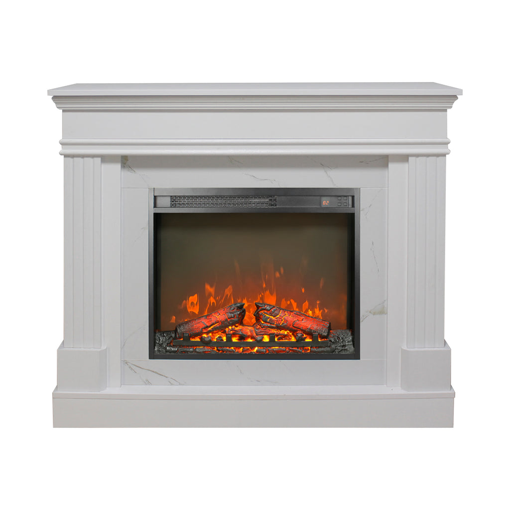 44' Electric Fireplace with Mantel for Living Room or Bedroom,23' Fireplace Insert Heater, Realistic Log and Flame Effect, Remote Control, Timer - Grand Goldman Shop