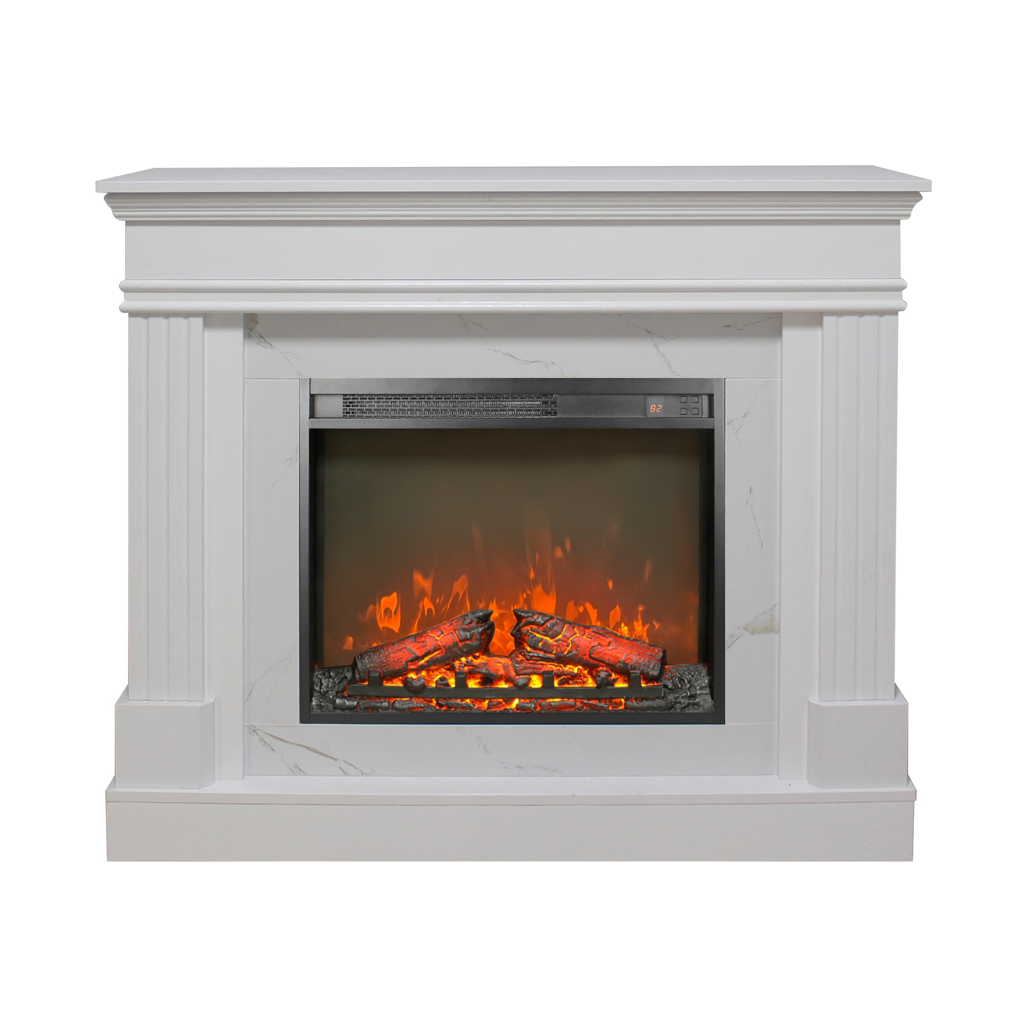 44' Electric Fireplace with Mantel for Living Room or Bedroom,23' Fireplace Insert Heater, Realistic Log and Flame Effect, Remote Control, Timer - Grand Goldman Shop