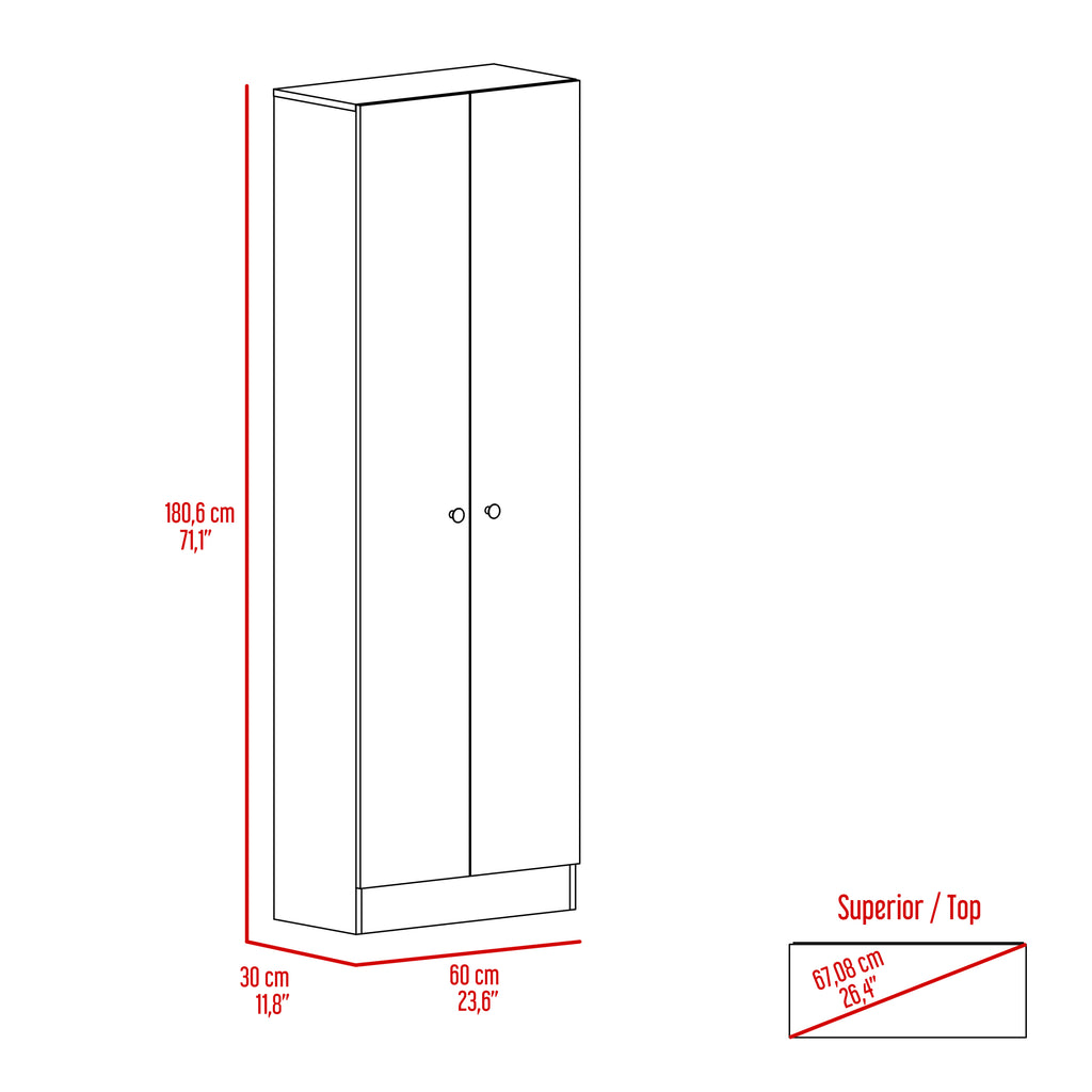 Multistorage Cabinet, Double Door, Five Shelves -Light Oak / Black | Premium Home Decor - Grand Goldman
