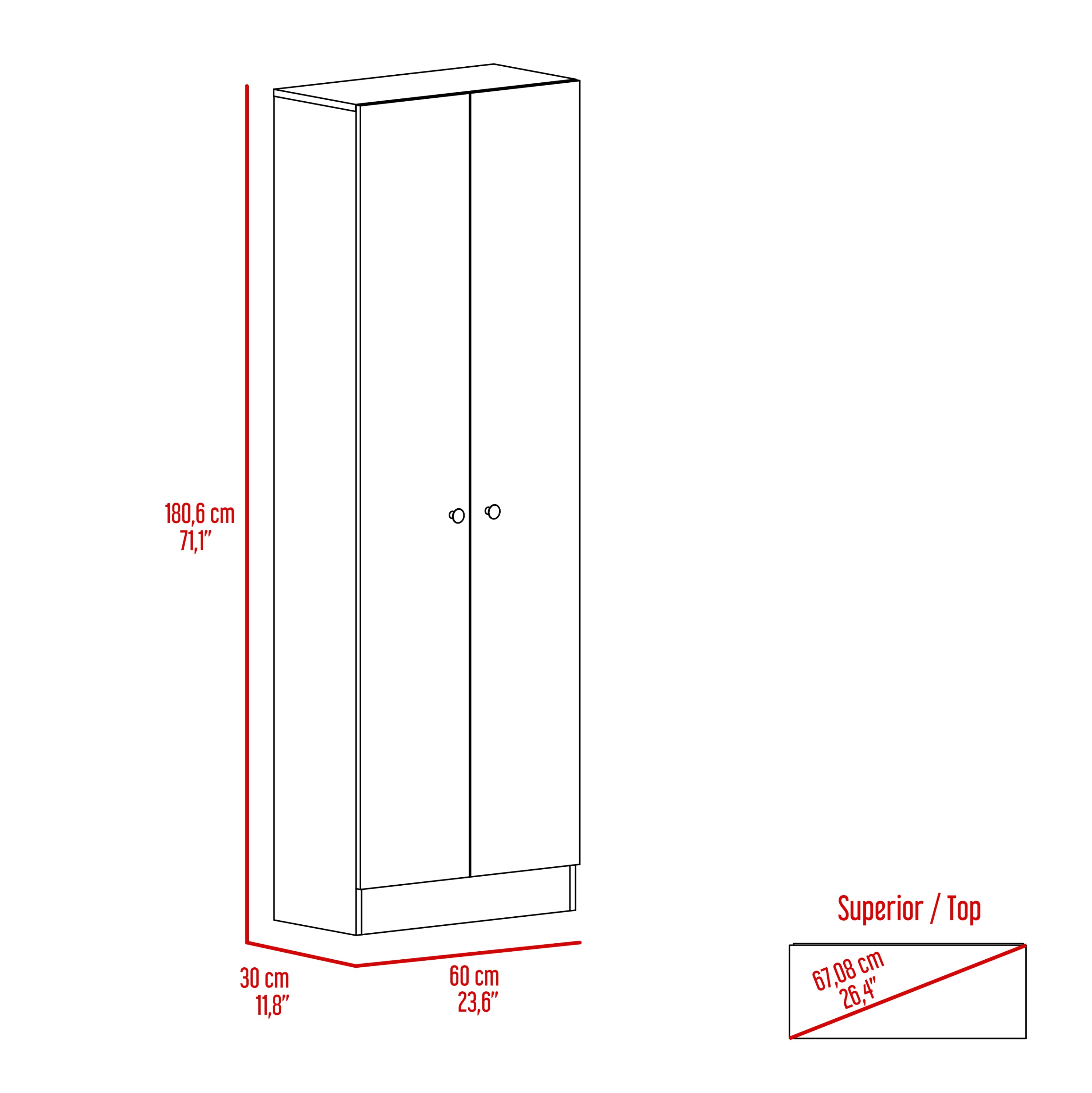 Multistorage Cabinet, Double Door, Five Shelves -Light Oak / Black | Premium Home Decor - Grand Goldman