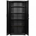 Ironclad 71' Black Metal Storage Cabinet with Locking Doors and 4 Adjustable Shelves, Heavy-Duty Steel Cabinet for Garage, La
