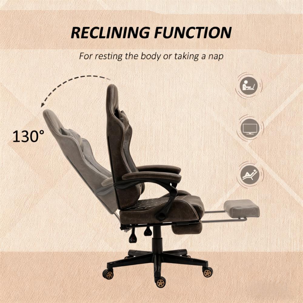 PU Leather Office Gamer Chair High Back Swivel Recliner with Footrest,Lumbar Support,Adjustable Height | Premium Home Decor -
