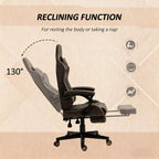 PU Leather Office Gamer Chair High Back Swivel Recliner with Footrest,Lumbar Support,Adjustable Height | Premium Home Decor -